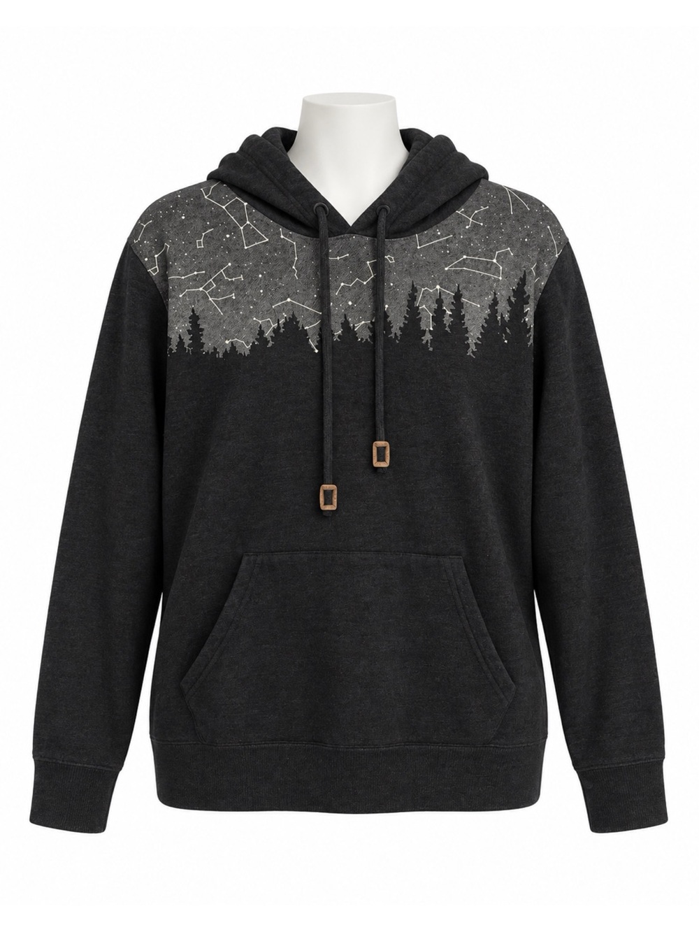 Size XL Tentree Women’s Constellation Juniper Hoodie Charcoal Forest Pullover